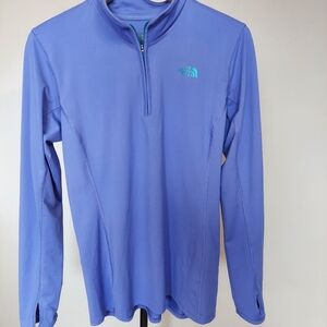 The North Face Lilac /Purple Quarter-Zip Long Sleeve Pullover Shirt Top Sz L/G